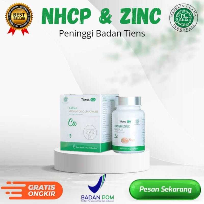 

PAKET PENINGGI BADAN TIENS ORIGINAL SUSU NHCP DAN ZINC KAPSUL