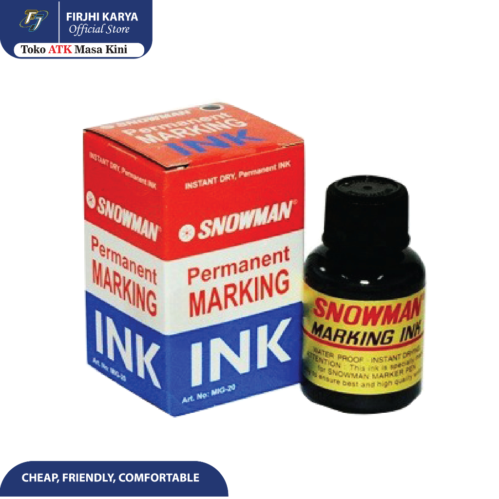 

Reffil Tinta Spidol Permanen Snowman Hitam - Refill Spidol MIG-20 Hitam