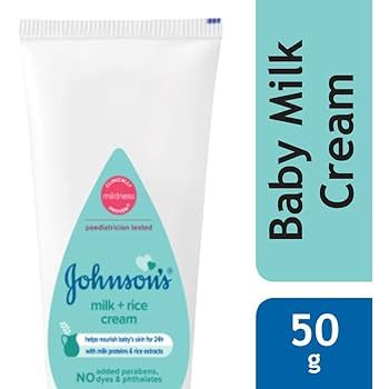JOHNSONS BABY MILK + RICE BABY CREAM ISI 50GR