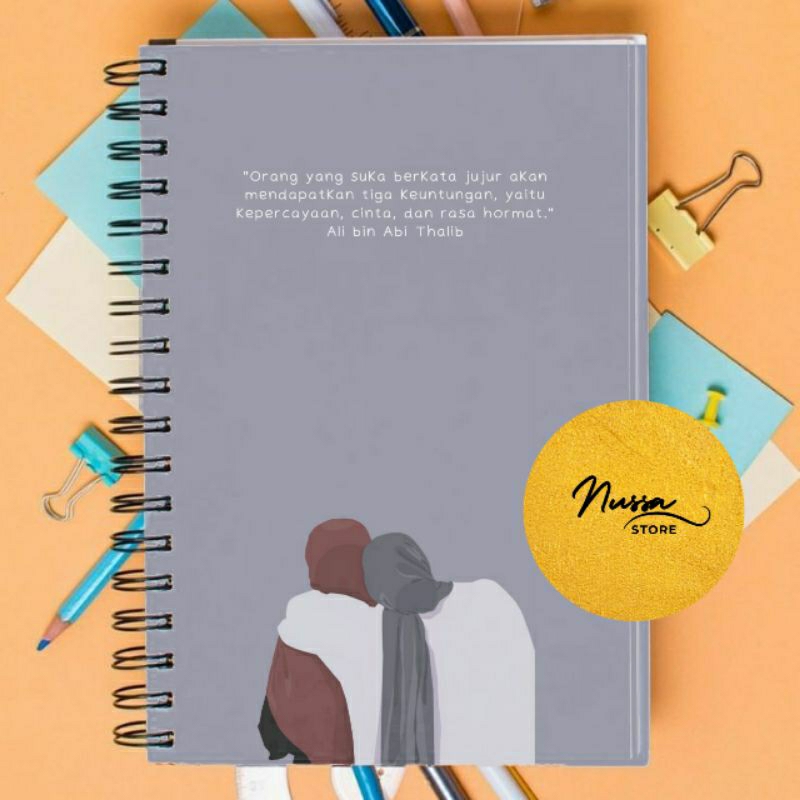 

Pocket Notebook A6/A5 Spiral Nasehat Inspiratif Bisa Custom, Cindera mata dan hadiah spesial sahabat