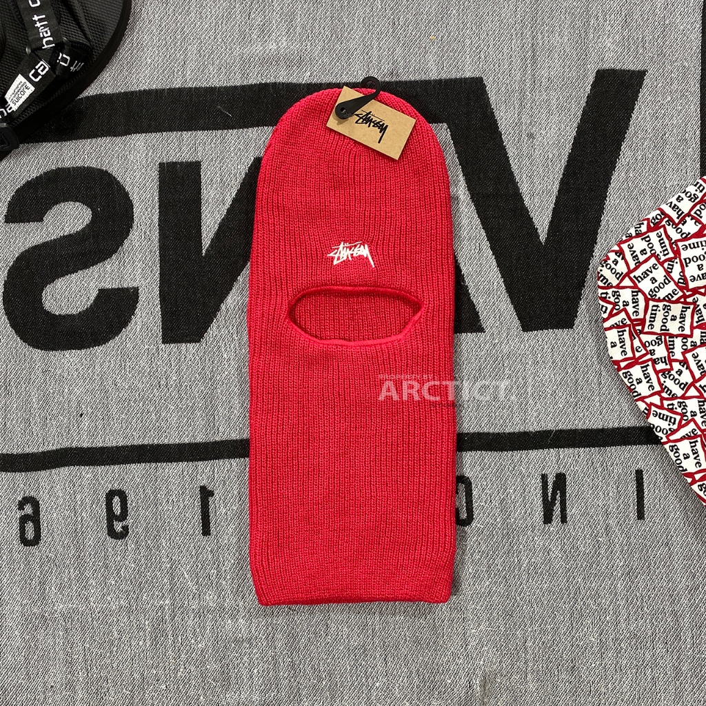 STUSSY STOCK KNIT BALACLAVA - MAGENTA | ORIGINAL