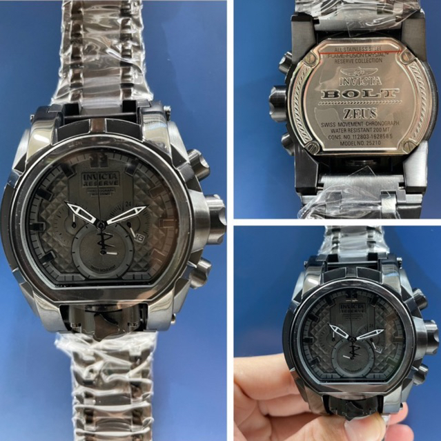 JAM TANGAN PRIA/COWOK INVICTA ZEUS BOLT DOUBLE TIME BLACK MATTE CHRONOGRAPH PREMIUM JAPAN AAA DIAMET
