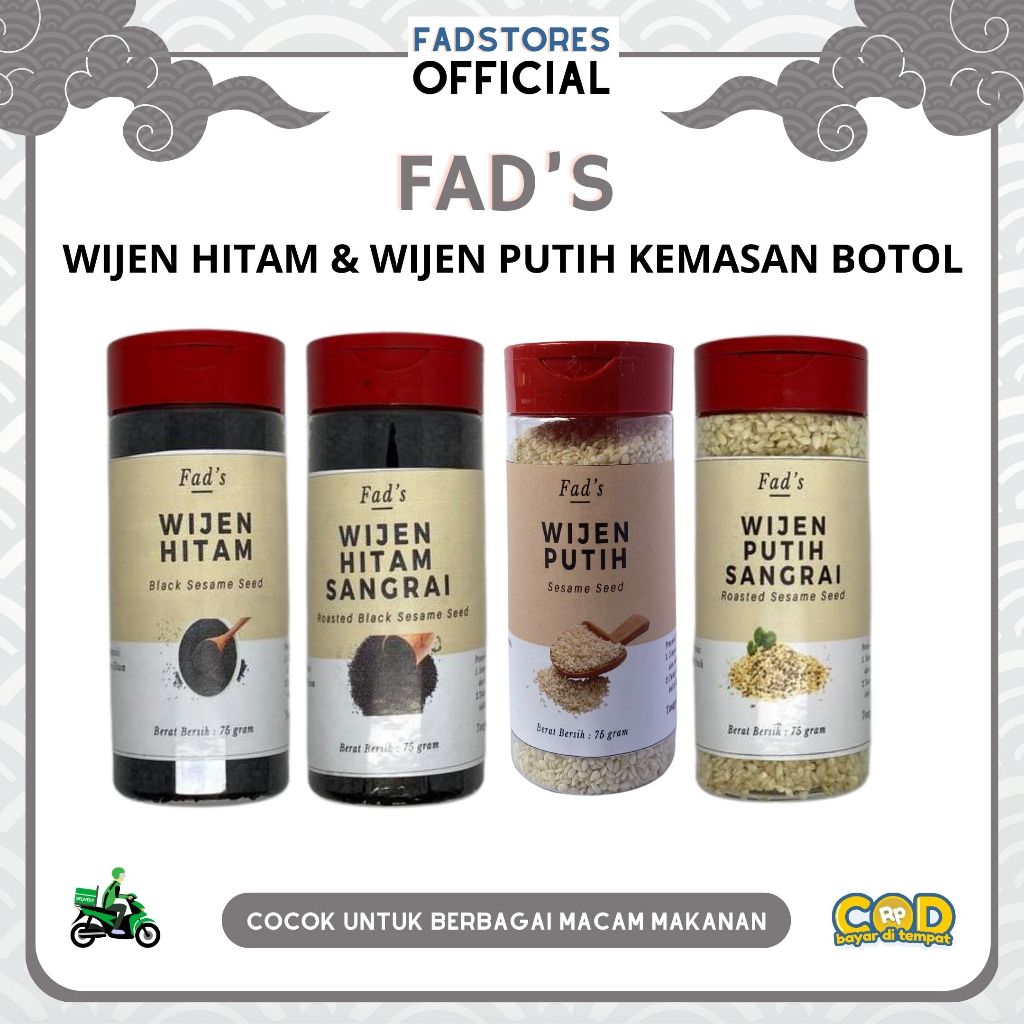 

[Kemasan Botol] Wijen Putih 75gr - Wijen Putih Sangrai 75gr - Wijen Hitam 75gr - WIjen Hitam Sangrai 75gr - Rempah JSR