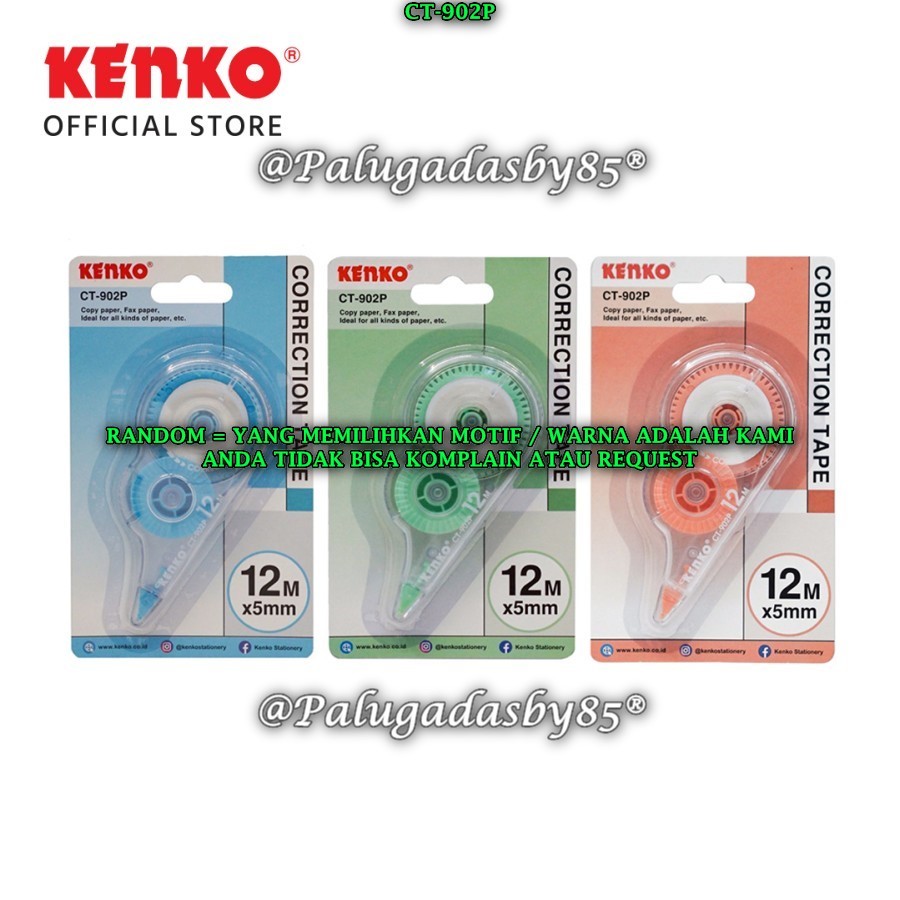 

(1 Biji) GROSIR Correction Tape Kenko CT-902P Pastel (12 M x 5 Mm) / Stipo Kenko / Tipe X Pita Kenko CT902 P / Koreksi Pena Kenko CT902P / Pita Koreksi Kenko CT 902 P
