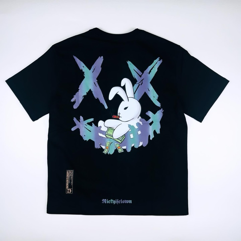 RIC Ricky Is Clown Reflective Laser Boss Rabbit Tee Black