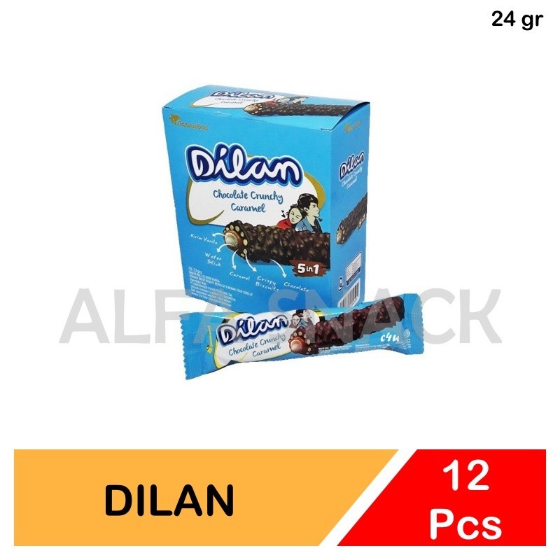 

Dilan Coklat Chocolate Crunchy Caramel Box ( 12 x 24 gram)