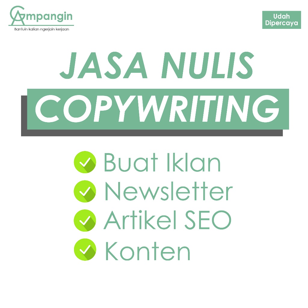 Jasa tulis copywriting sampe puas 100% garansi per hal