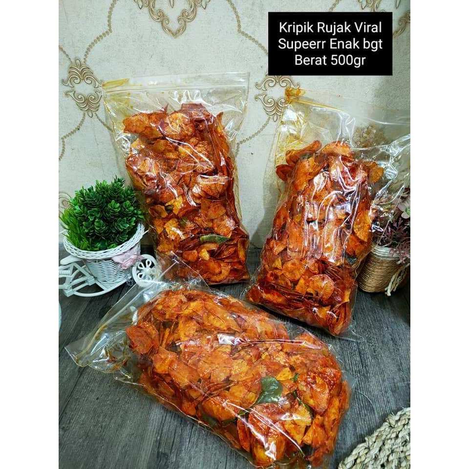 

Keripik rujak singkong bumbu balado rujak