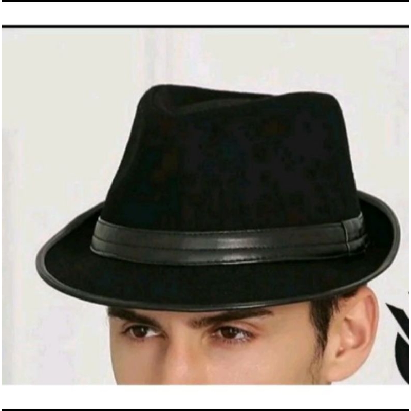 topi Fedora kulit domba topi pria topi tompi
