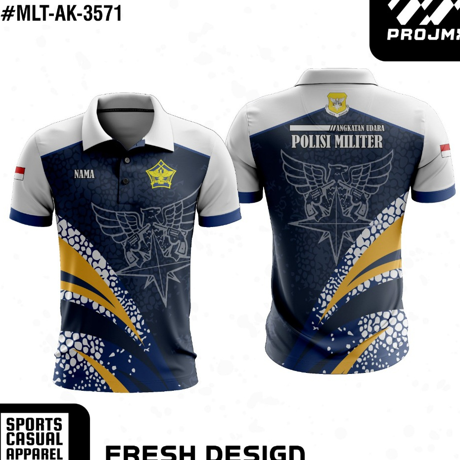 PROJMX - KAOS JERSEY POLISI MILITER ANGKATAN UDARA ( BISA CUSTOM )