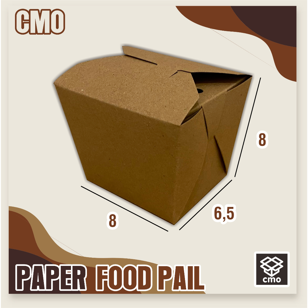 

PAPER FOOD PAIL 8x6,5x8 cm laminasi Bagian dalam | box food | Craft eco | Box Makanan | Box takoyaki | box dimsum