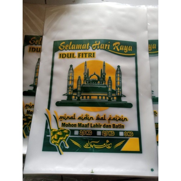

Bungkus Plastik Beras Zakat Kresek Sablon Tebal Beras Zakat Idul Fitri 100pcs
