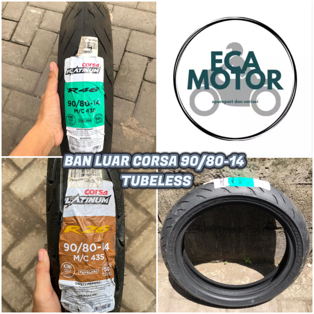 BAN LUAR CORSA R46/R26 90/80-14 TUBELESS || BAN LUAR MATIC CORSA R46/R26 90/80-14 TUBLESS