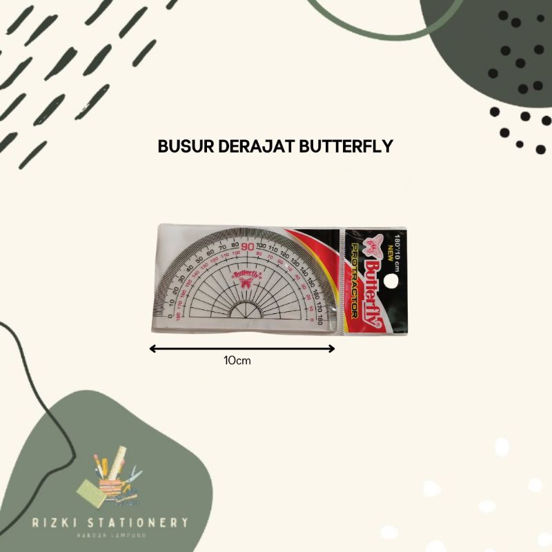 

Penggaris Busur Derajat Butterfly 180/10cm / Protractor