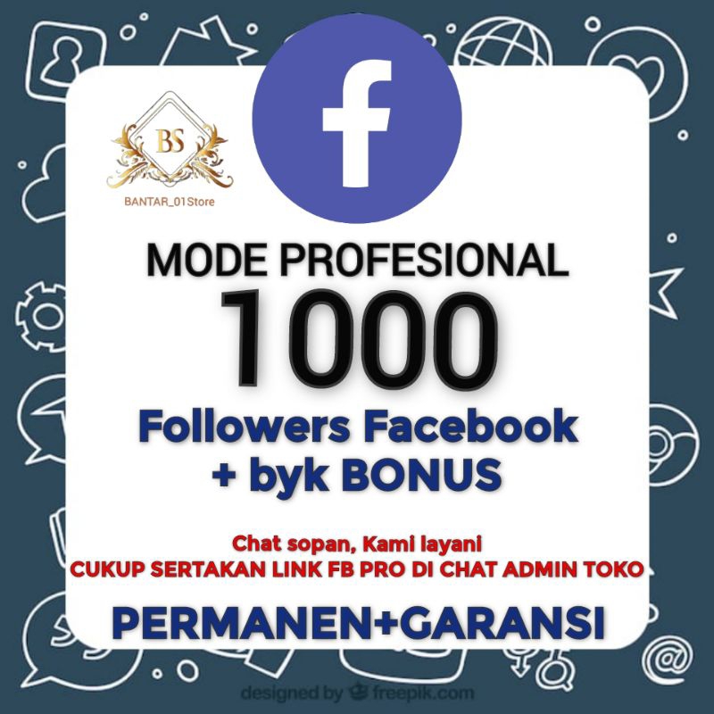 FOLLOWERS FACEBOOK AKUN AKTIF PERMANEN GARANSI|TIDAK TURUN