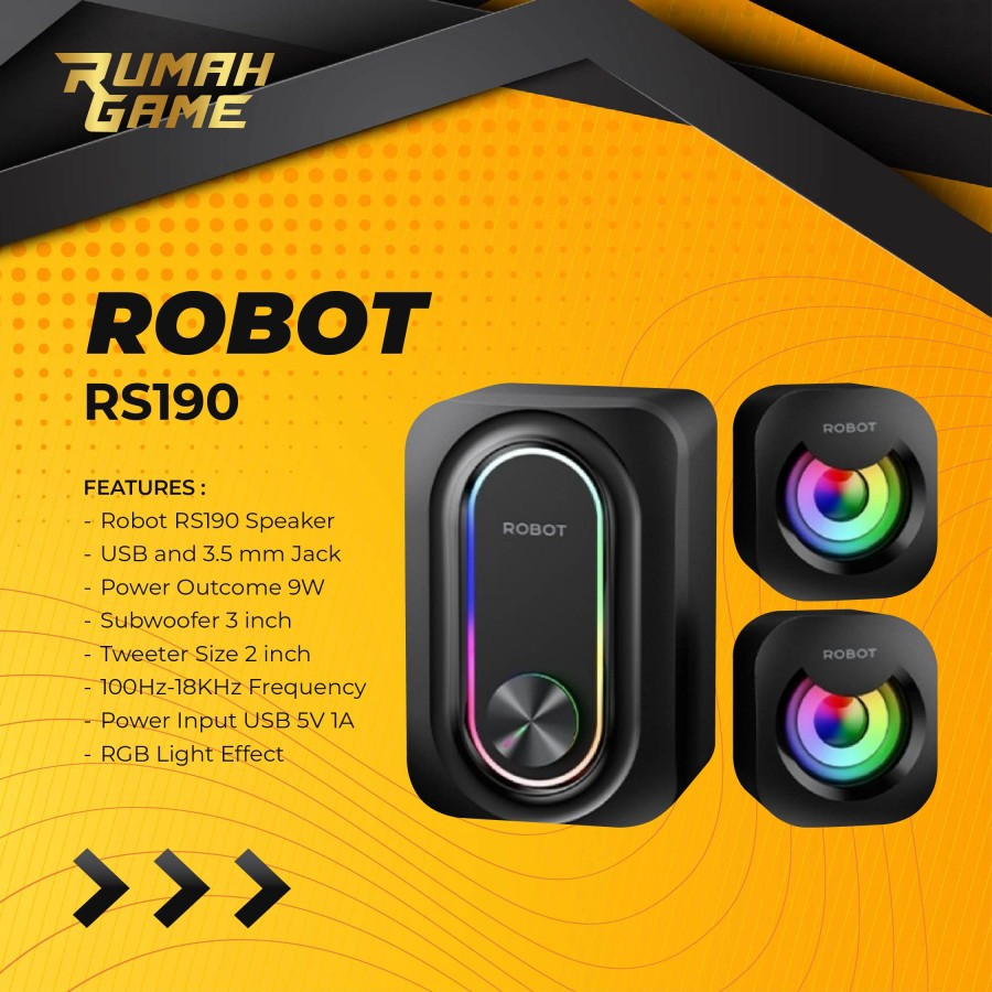 Speaker ROBOT RS190 Laptop/PC/Gaming Soundbar Super Bass Portable USB