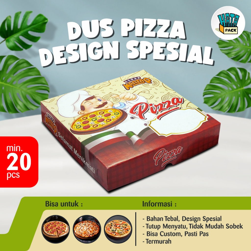 Dus Pizza / Box Pizza / Sedap Mantap Pizza Ukuran 25 x 25 x 5 cm / Dus Box Kue Hansel Semarang