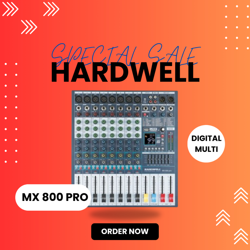MIXER AUDIO HARDWELL MX 800 PRO / MX-800PRO / MX800PRO 8 CHANNEL GARANSI RESMI HARDWELL