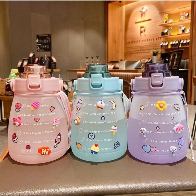 OBRAL BOTOL ORI YIBEN / BOTOL MINUM MOTIVASI 1400ML / BOTOL MINUM ANAK