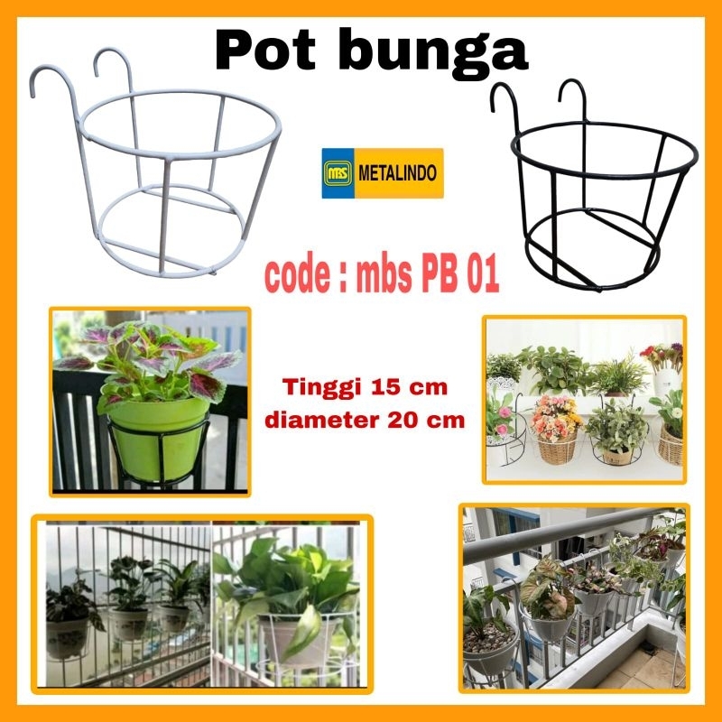 pot bunga besi pagar balkon rak pot bunga vertikal garden