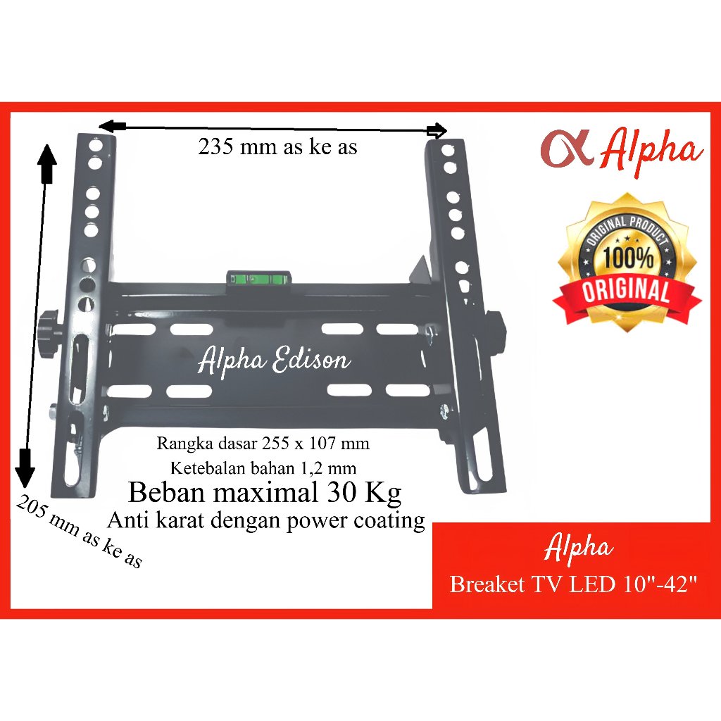Alpha Bracket TV LED 10 inch - 42 inch Breket TV LED Breaket TV LED