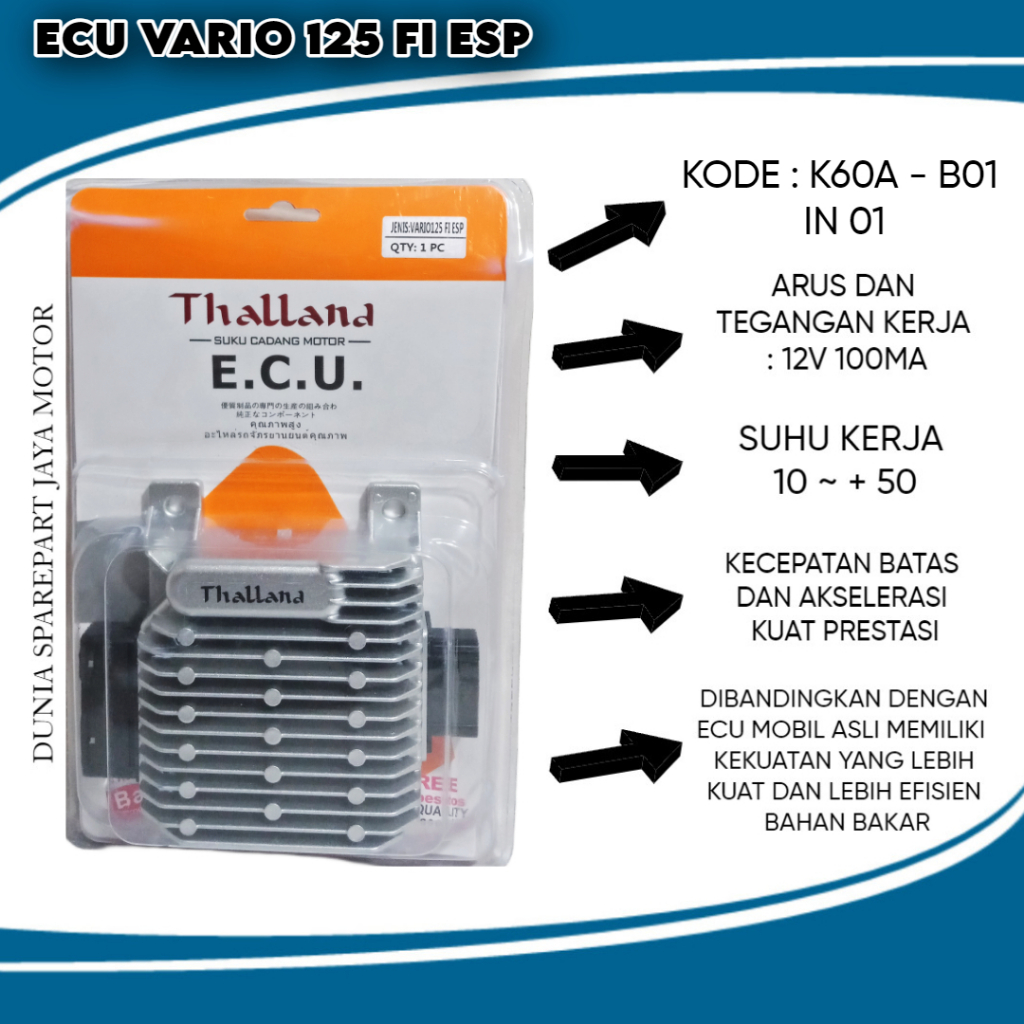 ECU VARIO 125 FI ESP ECU/CDI VARIO 125FI ESP KODE ( K60A - BO1 IN 01 ) THALLAND