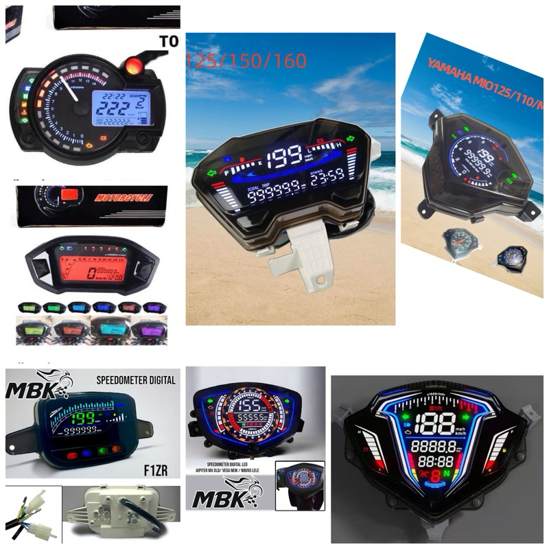 Speedometer Sepeda Motor Digital Led dan Analog Universal Model KOSO