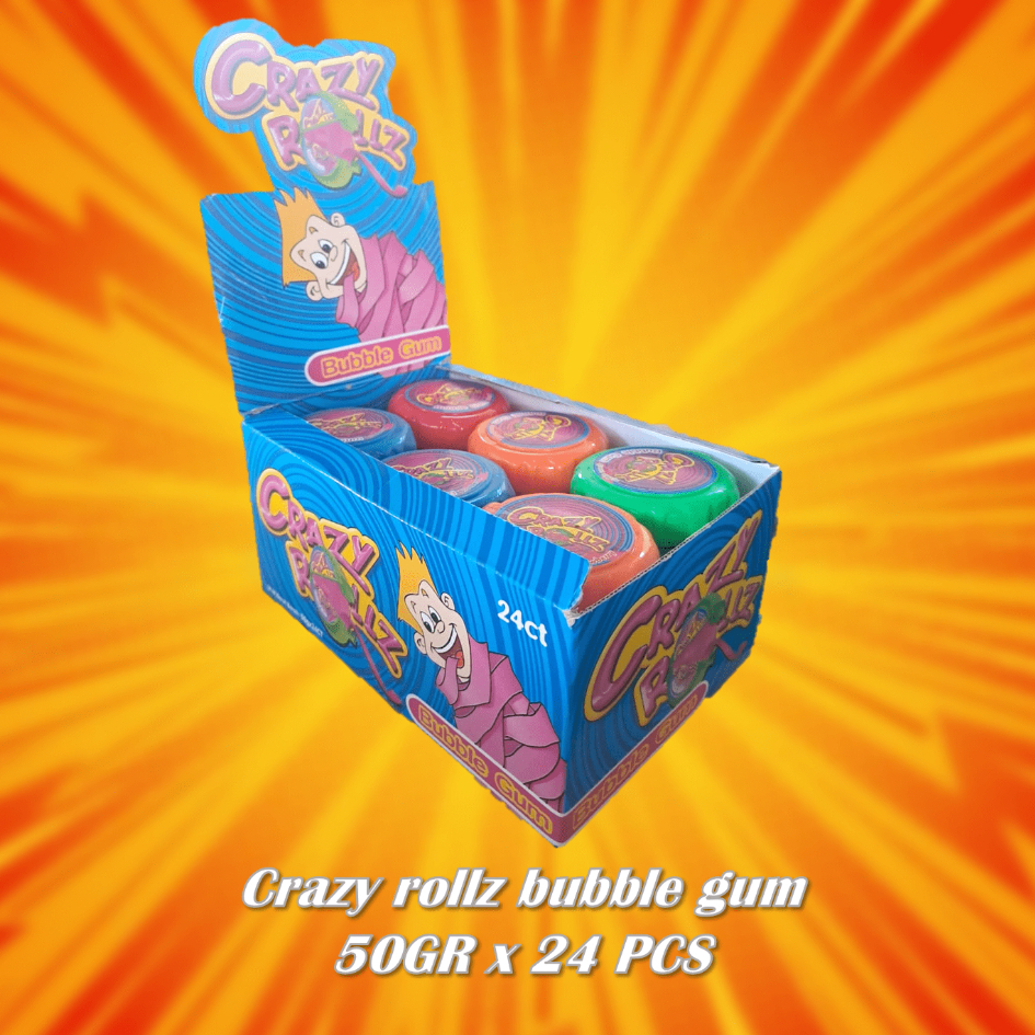 

Crazy rollz bubble gum 50g x 24pcs