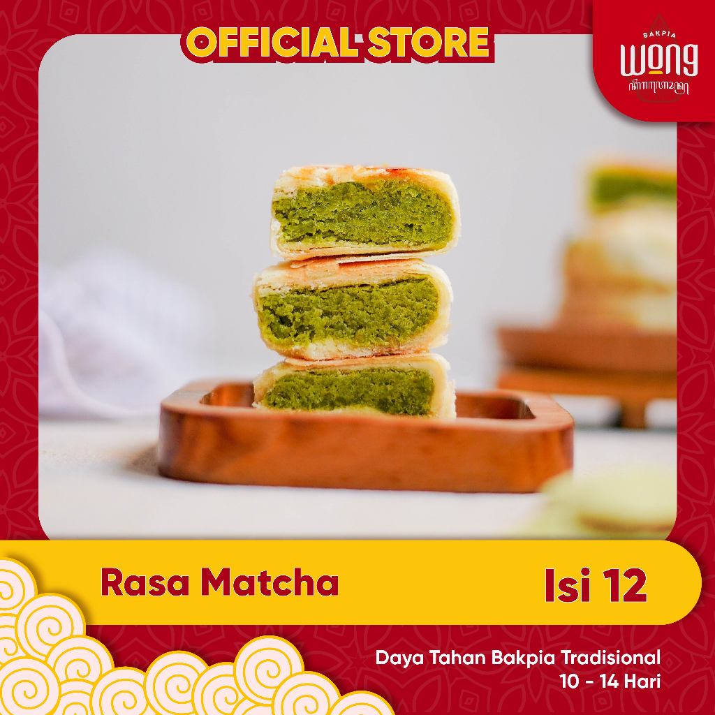 

Bakpia Wong Keraton - Bakpia Reguler Matcha Isi 12