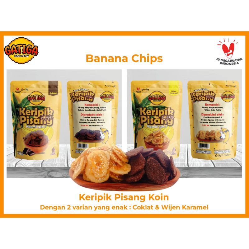 

Banana Chips Gatiga Keripik Pisang Lampung - Snack Keripik Pisang Kepok Kripik Pisang Koin Khas Lampung