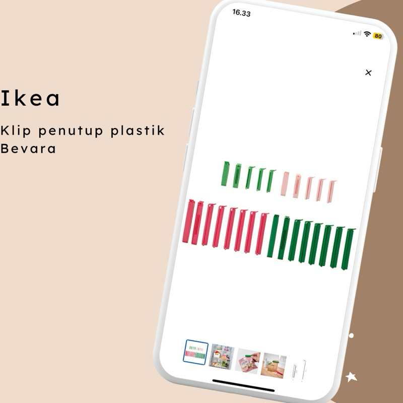 Klip penutup plastik set isi 26 penjepit kemasan Bevara