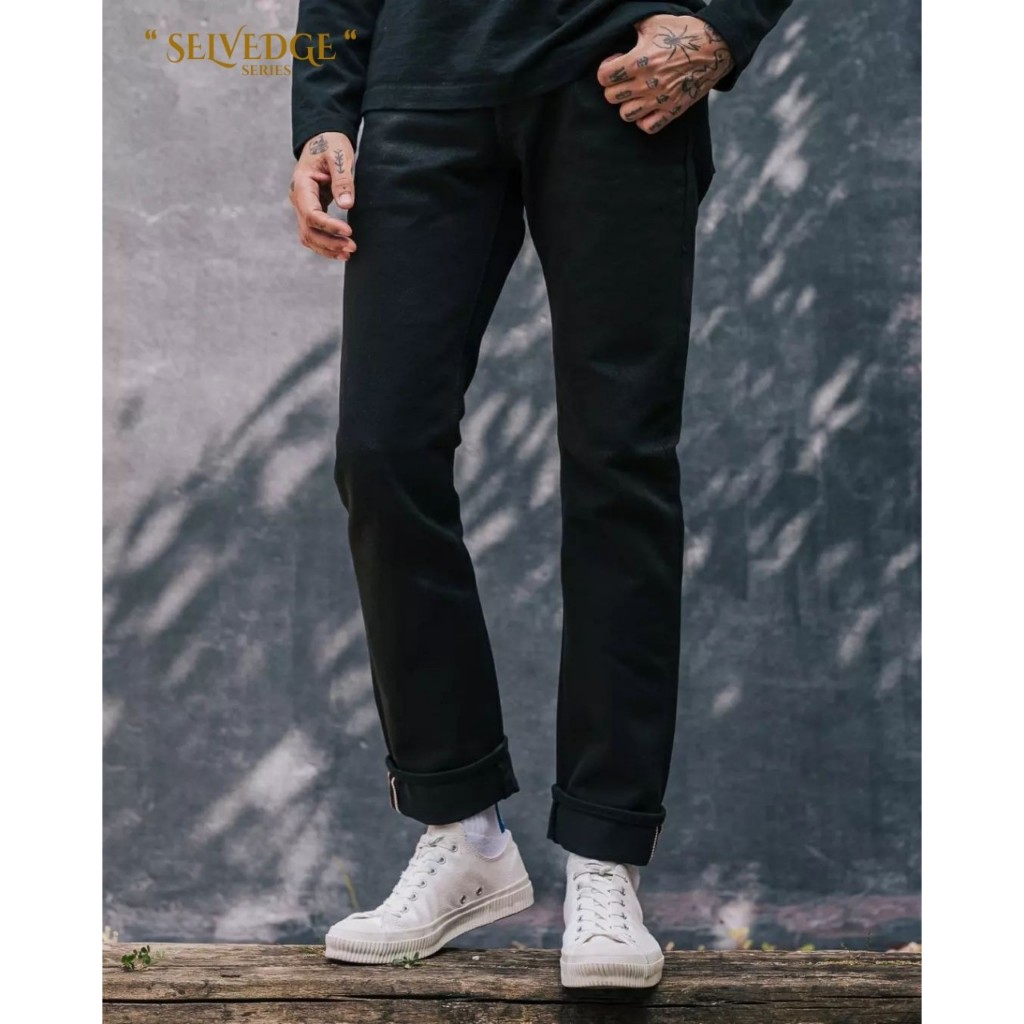 INSIGHT JEANS Celana jeans hitam naomi selvedge / celana jeans pria panjang / celana jeans pria stan