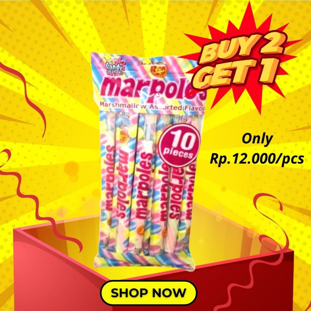 

Marshmallow Marpoles Kepang Assorted Flavour isi 10pcs