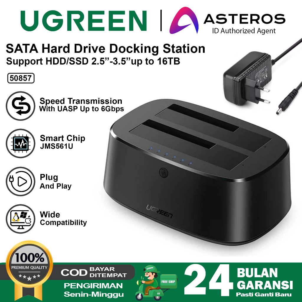 UGREEN HDD Docking Station 2.5/3.5 inch HDD and SSD Hard Drive Dock 50857