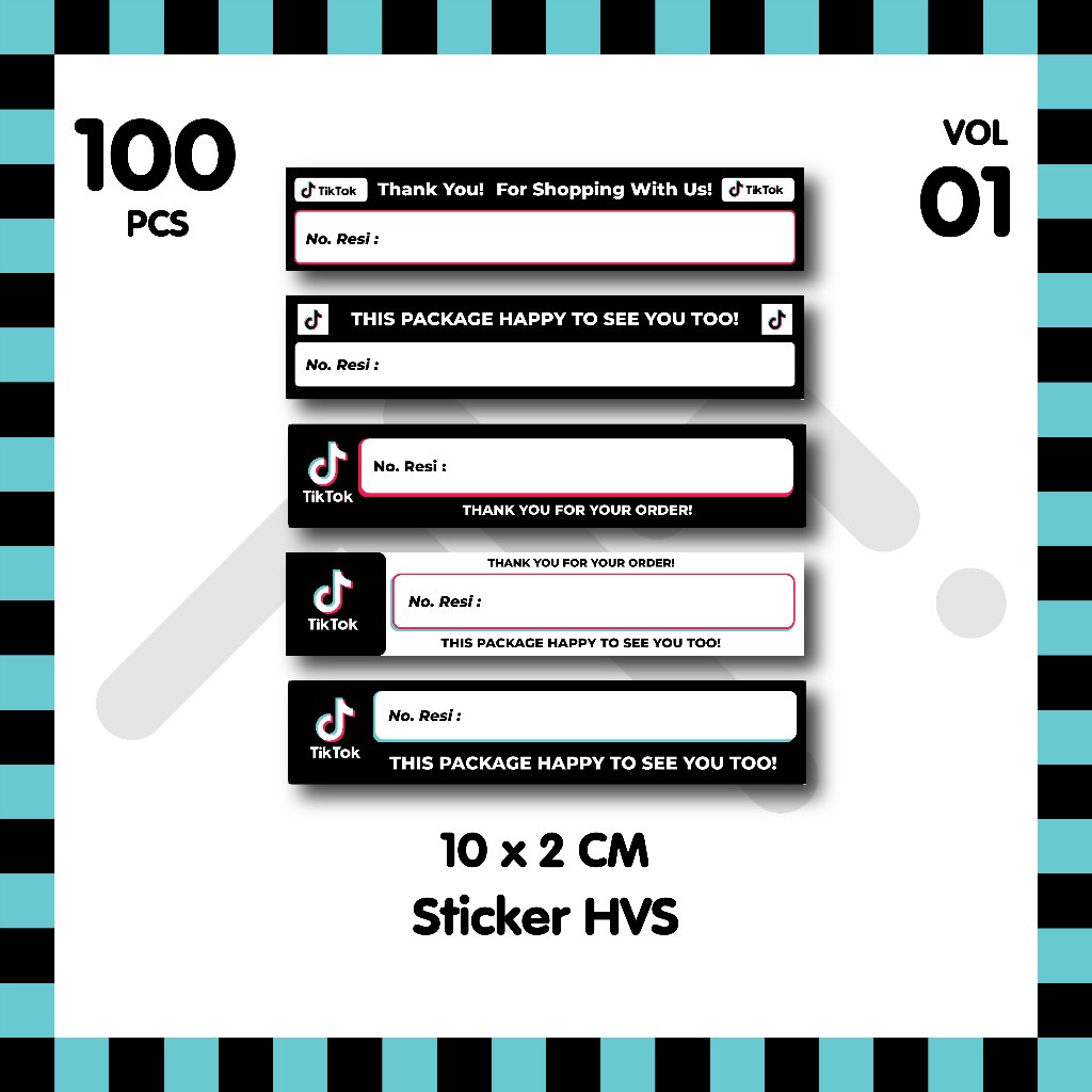 

[100 PCS] Sticker Resi Vol.1 | Tktk Label Pengiriman | Stiker Resi Murah | Stiker Murah | Sticker Resi Pengiriman Shopee Murah Vol. 2
