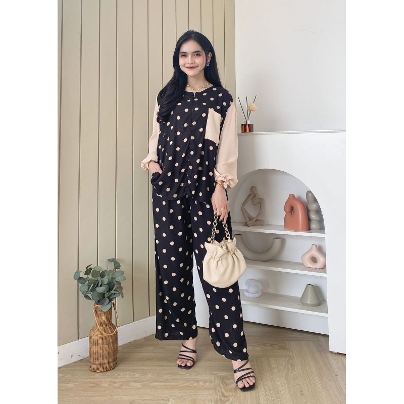 BELLA SET BY HD ID ORIGINAL//ONESET RAYON PREMIUM//STELAN LENGAN PANJANG MOTIF TERBARU