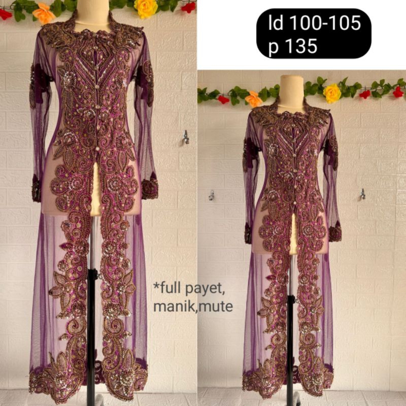 kebaya akad brukat kutubaru wisuda dress pesta pengantin wedding putih premium pl preloved