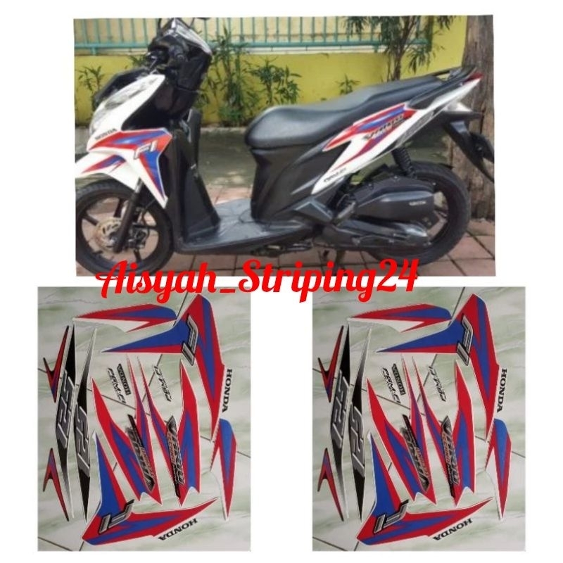 stiker striping vario techno 125 fi old 2013 putih-merah