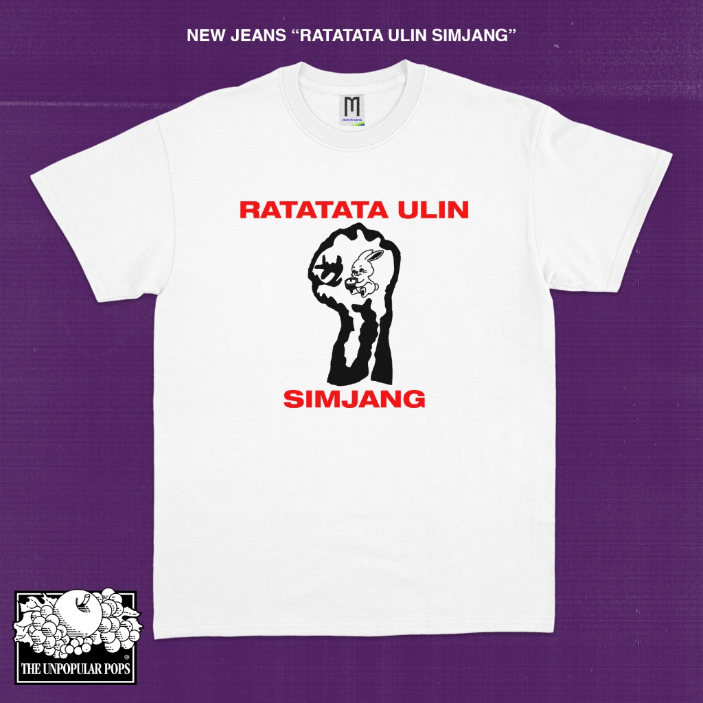 Kaos T-Shirt Baju Band Kpop NEW JEANS - Ratatata Ulin Simjang Youth of Today Hardcore