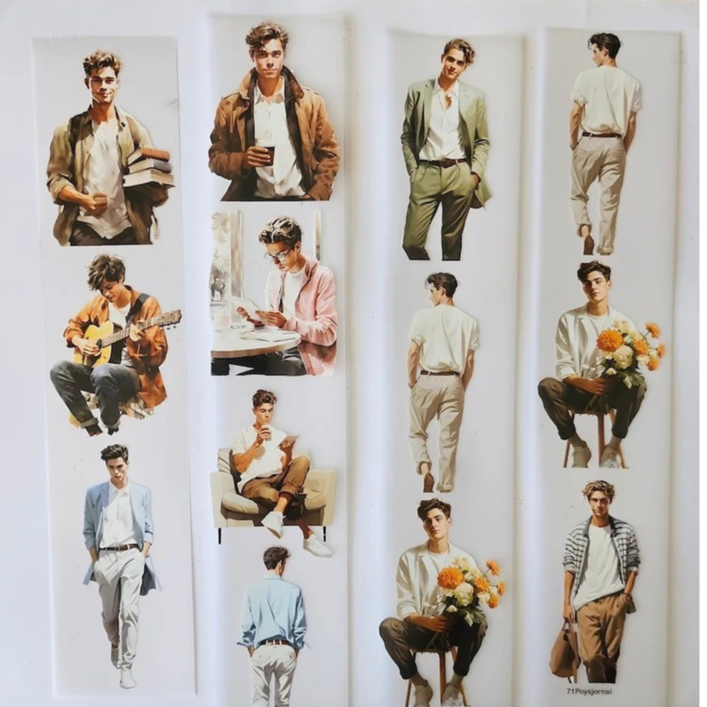 

71Poysjournal Young Man Daily Activities PET Tape Sticker - (Indonesian Brand)
