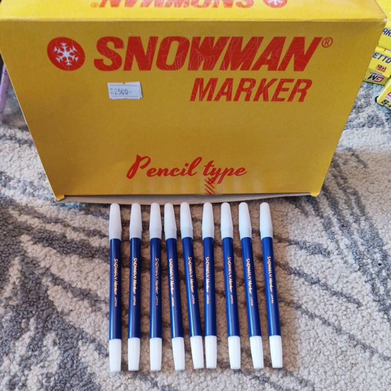 

spidol kecil snowman blue biru