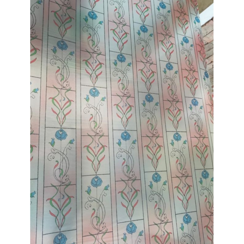 stiker kaca motif patri merah