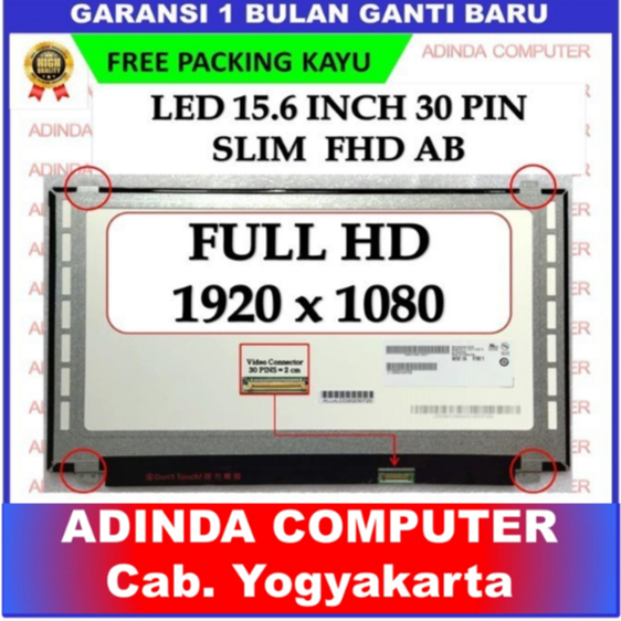 LCD LED Dell 15 Inch 15.6 Inch 30 pin Slim Full HD FHD AB