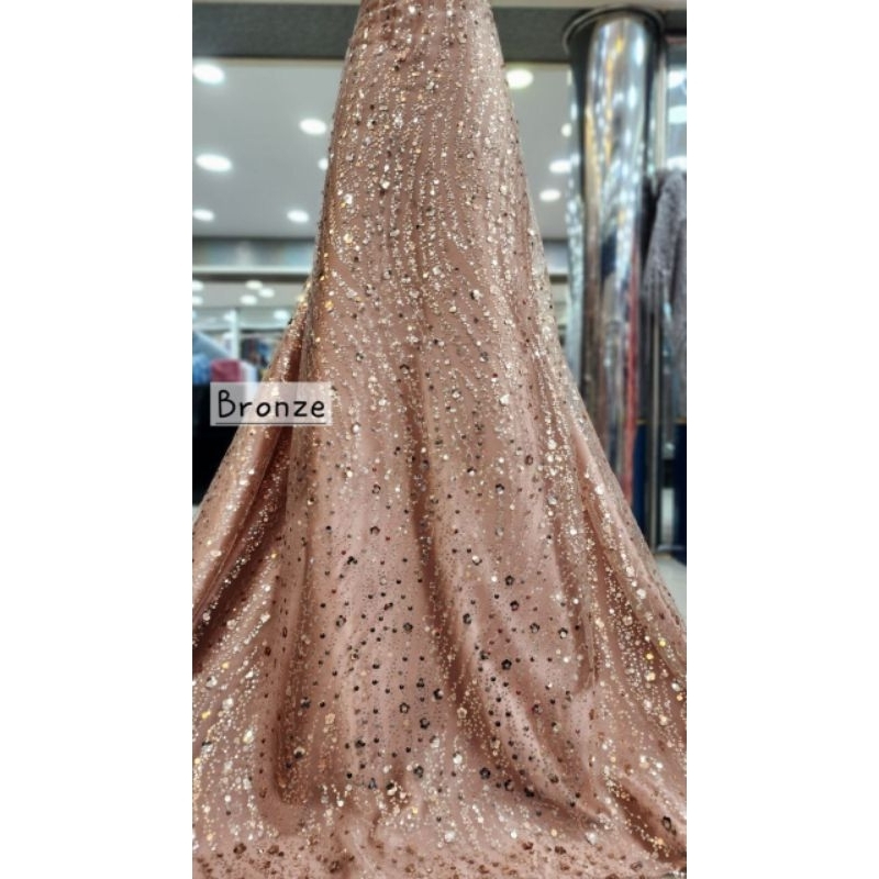 Tille sequin full Payet / tulle mix mutiara