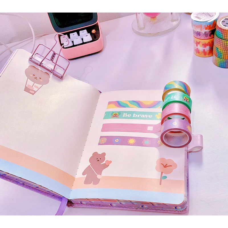 

[JOURNALROSS] Washi Tape DECORATE 4pcs Decor Masking Tape DIY Scrapbook Journaling