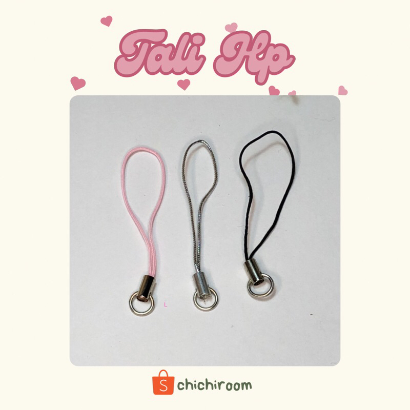 (10pcs) Tali Gantungan HP Pendek Sudah Termasuk Ring Pengait Tebal DIY Aksesoris Ready Stock