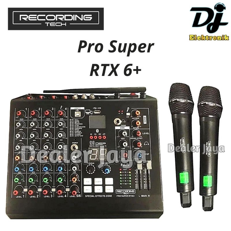 RECORDING TECH _ PRO SUPER RTX 6+ / RTX6 - Mixer Analog 6 channel + 2 Mic Wireless RT