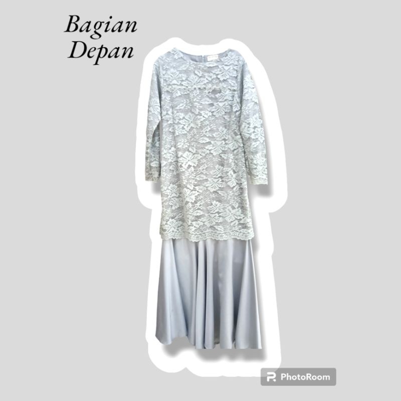 dress duyung bridesmaid dress wisuda kelulusan silver abu abu