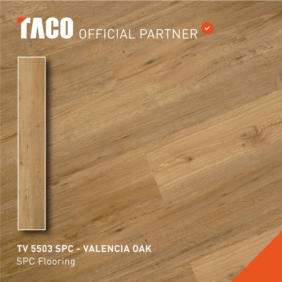 Taco Vinyl Lantai / Vinyl Lantai Motif Valencia Oak TV5503 SPC 5MM X 0,3MM