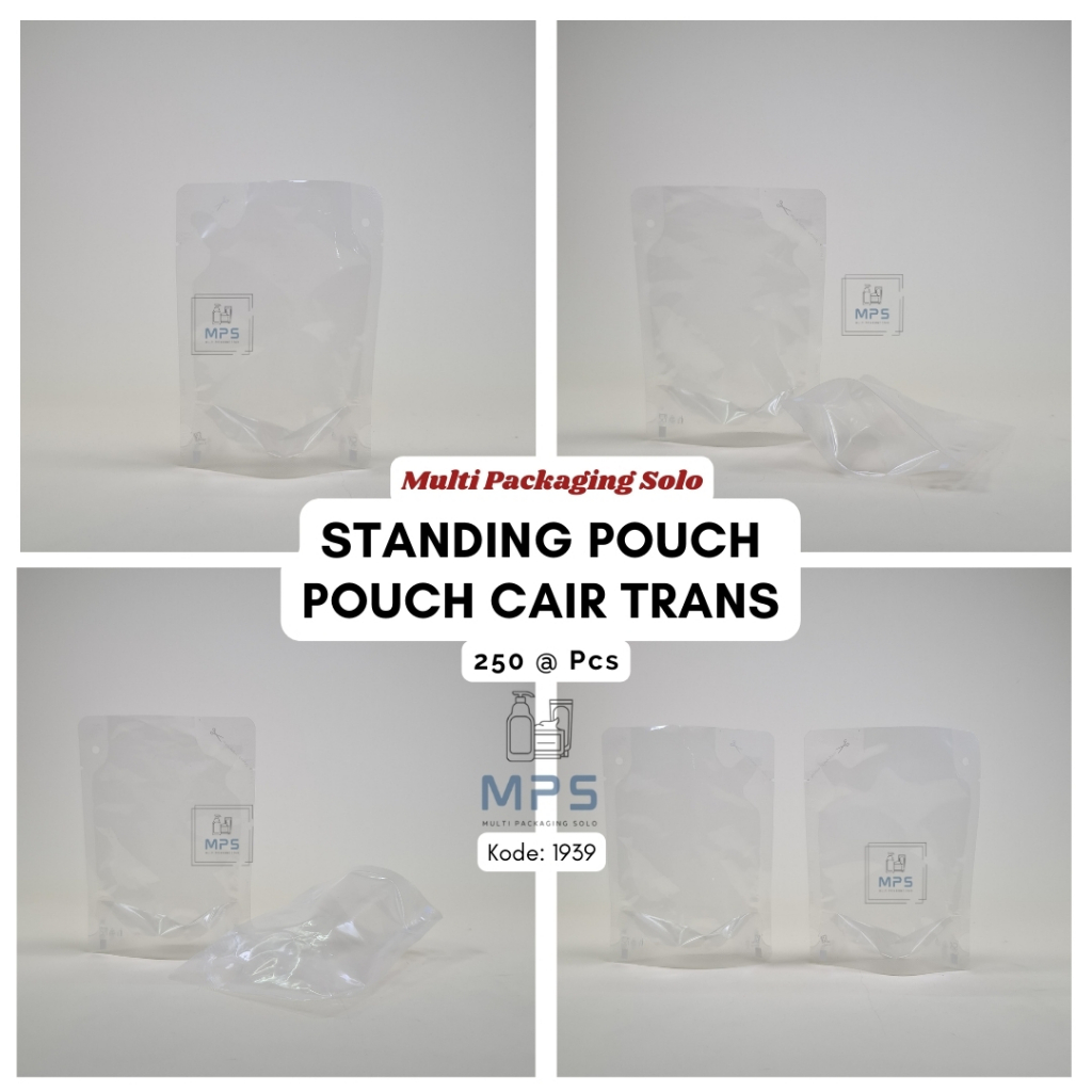 Pouch Cair Trans 250 @ Pcs / Pouch Cair / Plastik Kemasan / Kemasan Kopi / Kemasan Snack / Pouch Tra